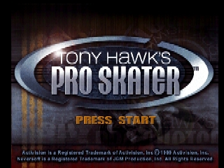 Tony Hawk title screen for Nintendo 64
